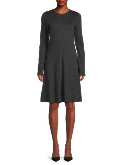 Vince Women's Solid Knee Length A Line Dress In Heather Charcoal
