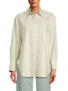 Vince Women's Solid Long Sleeve Oversized Shirt In Light Jade