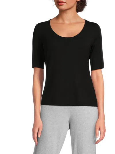 Vince Women's Solid Scoop Neck Top In Black