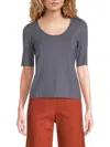 Vince Women's Solid Scoop Neck Top In Iris Water