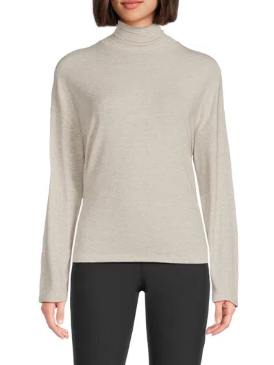 Vince Women's Solid Turtleneck Sweater In Heather Ceramic