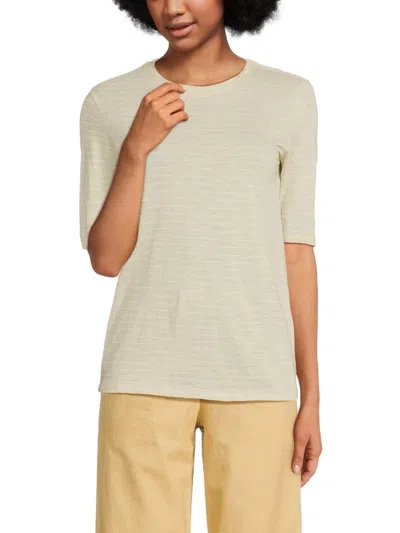 Vince Women's Striped Cotton T-shirt In White