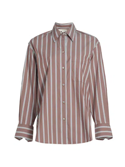 Vince Women's Striped Cotton-nylon Shirt In Multi