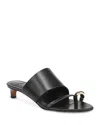 Vince Suzie Leather Kitten-heel Sandals In Black
