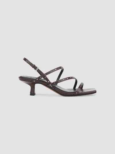 Vince Tania Studded Leather Strappy Sandal In Brown
