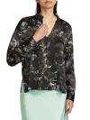 Vince Women's Thistle Draped Collar Blouse In Black
