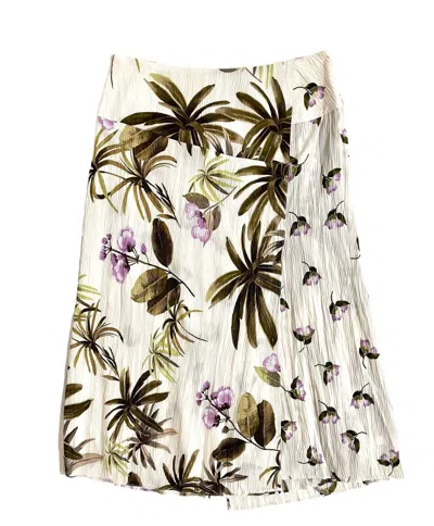 Vince Women's Tropical Garden Flower Palm Trees Midi Skirt In Multicolor