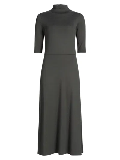 Vince Women's Turtleneck Knit Midi-dress In Green