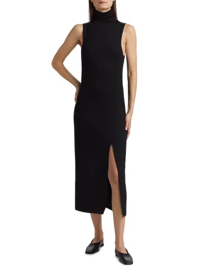 VINCE WOMEN'S TURTLENECK SLIT MIDI-DRESS