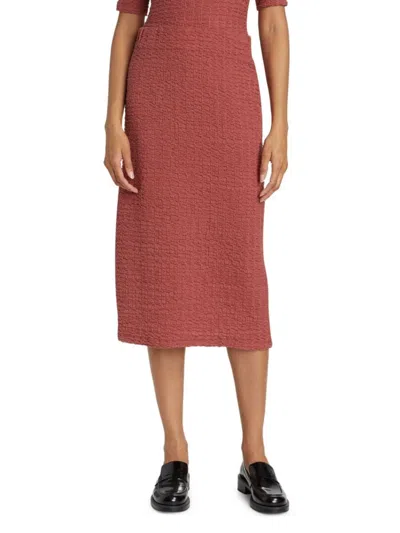 Vince Women's Un-lined Smocked Skirt In Burgundy