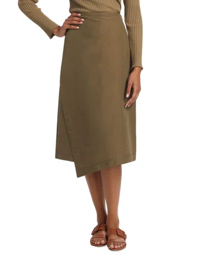 Vince Women's Utility Panelled Asymmetric Skirt In Washed Vine