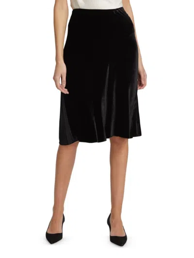 Vince Women's Velvet Silk Blend Slip Skirt In Black