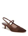 Vince Venice Slingback Pointed Toe Kitten Heel Pump In Maplewood