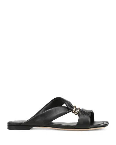 Vince Women's Vilma Leather Slide Sandals In Black