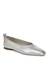 Vince Vivian Metallic Ballerina Flats In Silver