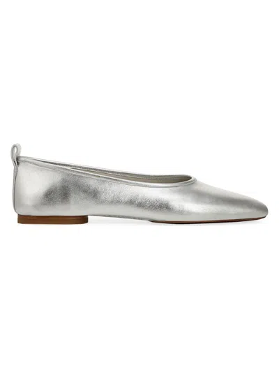 Vince Women's Vivian Leather Flats In Silver