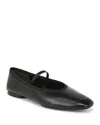 Vince Vivian Leather Mary Jane Ballerina Flats In Black