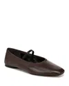 Vince Vivian Leather Mary Jane Ballerina Flats In Ganache