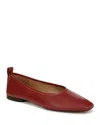 Vince Vivian Lambskin Ballerina Flats In Red Currant