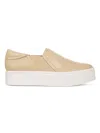 Vince Warren Perforated Platform Sneaker In Macadamia