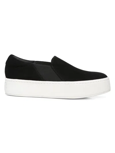 Vince Warren Suede Platform Skate Sneakers In Black
