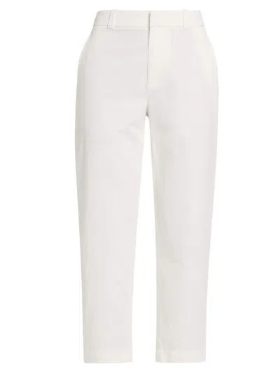 Vince Women's Washed Cotton Mid-rise Crop Pants In Off White