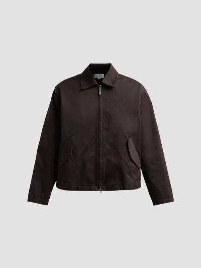 Vince Women's Washed Cotton Twill Zip-front Jacket In Brown