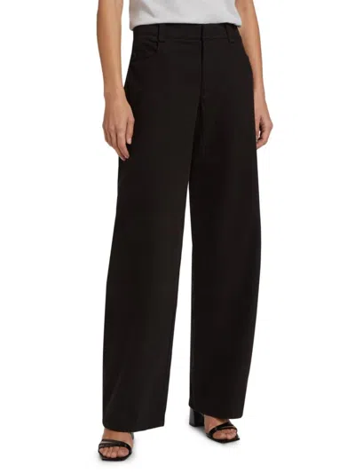 Vince Women's Washed Twill Wide-leg Pants In Black