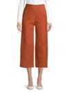 VINCE WOMEN'S WIDE LEG CROPPED SUEDE PANTS