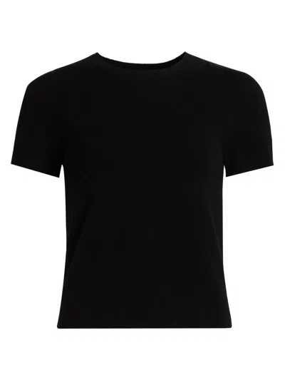 Vince Women's Wool & Cashmere Short-sleeve Sweater In Black