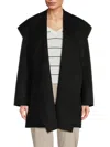 Vince Women's Wool Blend Hooded Coat In Black