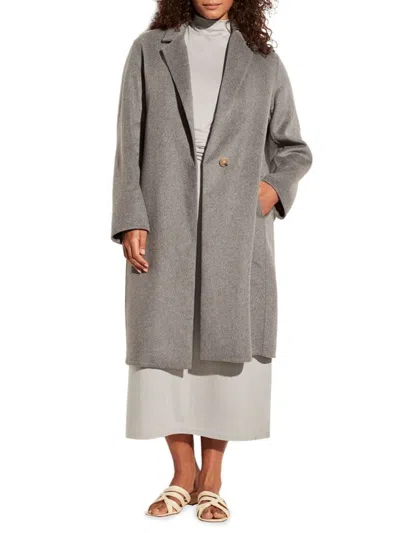 Vince Women's Wool Blend Longline Coat In Medium Heather Grey