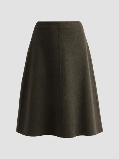 Vince Women's Wool Splittable A-line Midi Skirt In Green