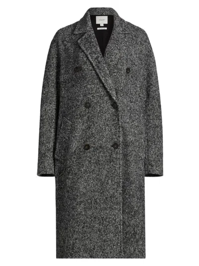 Vince Women's Wool-blend Double-breasted Long Overcoat In Gray