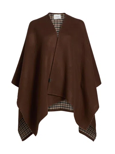 Vince Women's Wool-cashmere Reversible Cape In Purple