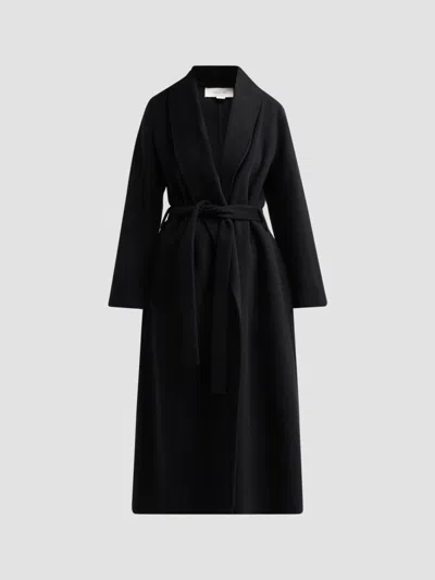 Vince Women's Wool-cashmere Tie-waist Longline Coat In Black