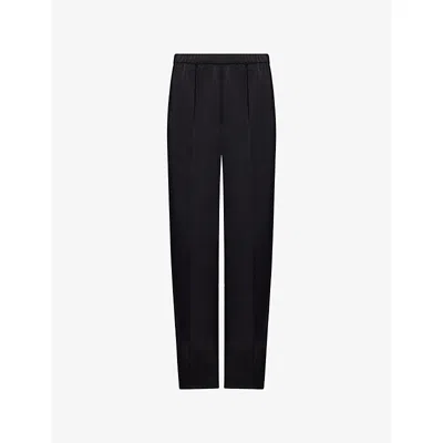 Vince Womens Black Drawstring Wide-leg Woven Trousers