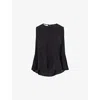 Vince Womens Black Pleated Sleeveless Woven Top In Black