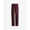 Shop Vince Womens Black Rose Bias Satin Wide-leg High-rise Woven-blend Trousers