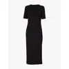Vince Short Sleeve Midi Dress In Black