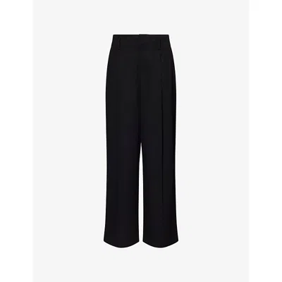 Vince Womens Black Tailored Pleated Woven Trousers