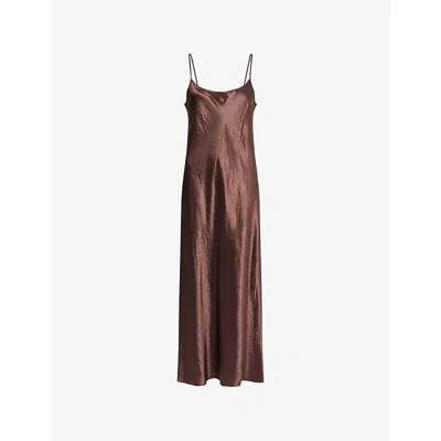 Vince Womens  Shoulder-straps Scoop-neck Woven Maxi Dress
