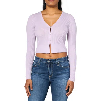 Vince Womens Croppped V-neck Cardigan Sweater In Purple