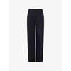 Vince Womens Deep Indigo High-rise Wide-leg Denim Trousers In Purple
