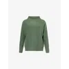 Vince Womens Deep Patina Relaxed-fit Funnel-neck Cashmere Jumper In Green