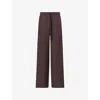 Vince Womens Dk Coffee Drawstring Straight-leg Woven Trousers