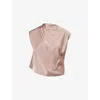 Vince Womens Mauve Lilac Draped Sleeveless Woven Top In Pink