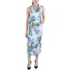 Vince Womens Floral Print Sheath Wrap Dress In Multi