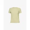 Vince Womens Gingham-print Seersucker Woven T-shirt Herbaria Combo In Herbaria Combo
