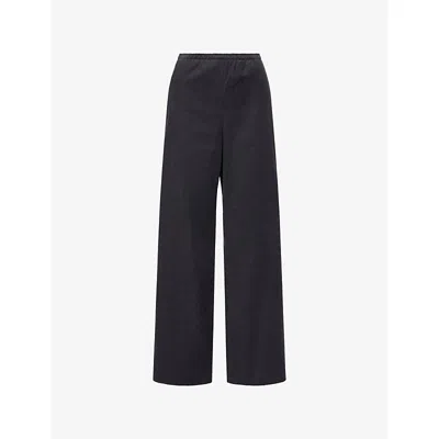 Vince Womens Graphite Corduroy Pull-on Cotton Trousers In Black
